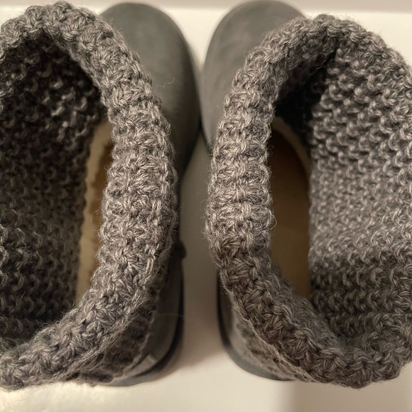 UGG Gray Slippers with Thick Knit Cuff - Picture 3 of 7